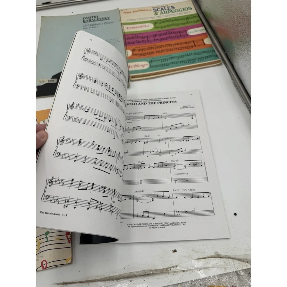 Lot of 5 Vintage Piano Books Star Wars T.v. Them and Scales Sheet music beginner